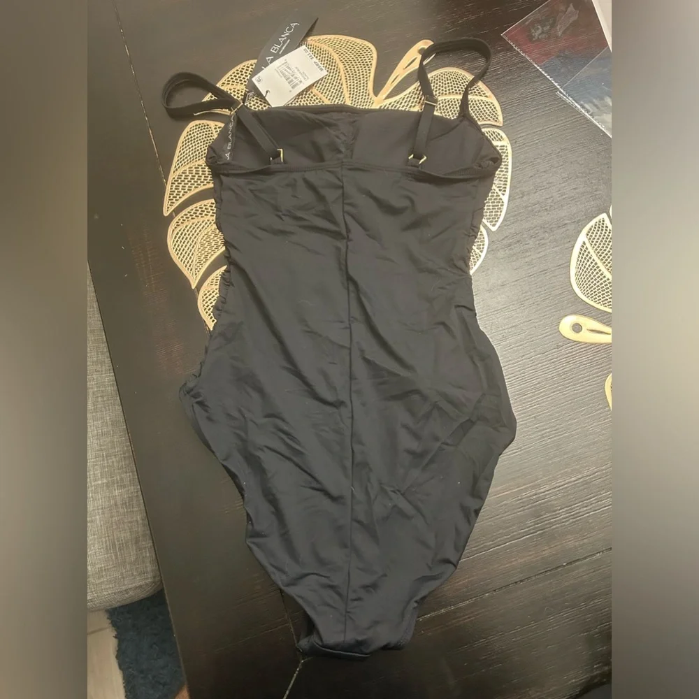 La Blanca Island Goddess Rouched Body Lingerie Mio One Piece Swimsuit size 6 - Picture 6 of 8